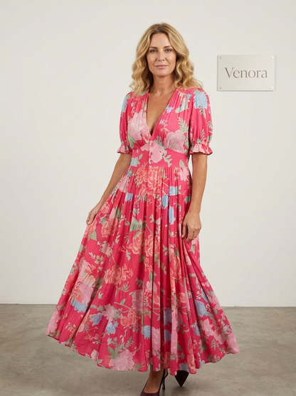 Rosa™ | Elegante V-Hals bloemen jurk